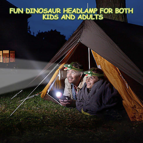 TIGTECGAME Dinosaur Headlamp - T-Rex LED Flashlight for Kids, Camping Gear, Gift for Toddlers, Boys, Girls, Adults