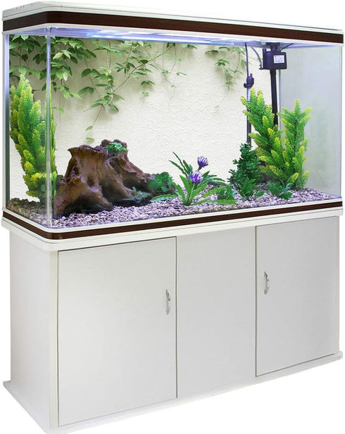 T&H XHome Aquarium Décor Backgrounds, Spring Tree Branch on White Wall Pattern PVC Adhesive Poster (24.4" W x 16.4" H)