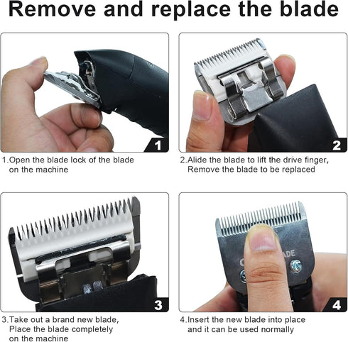 30# Detachable Pet Clipper Replacement Blades Compatible with Andis/Oster A5/Wahl KM10 Series Dog Clipper (2 Pack)