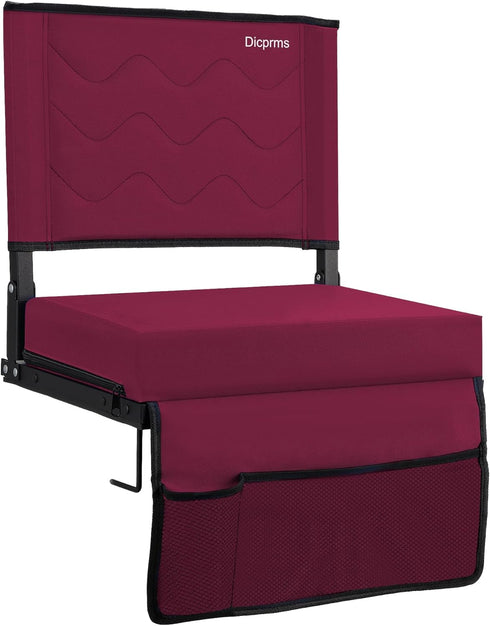 Dicprms Stadium Seats for Bleachers with Back Support,Bleacher Chairs with Back and Cushion,Portable