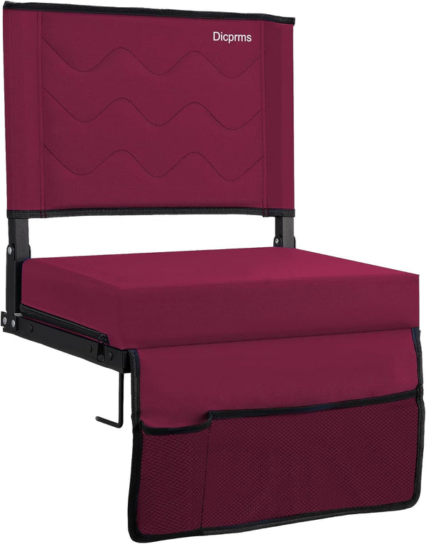 Dicprms Stadium Seats for Bleachers with Back Support,Bleacher Chairs with Back and Cushion,Portable