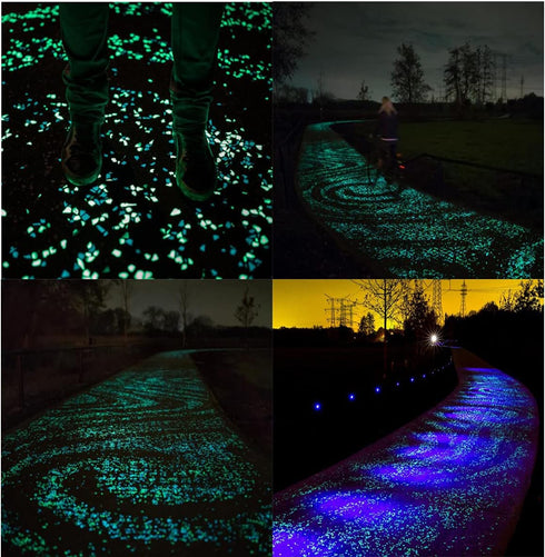 OGIFOAHC 100pcs Glow in The Dark Rocks, Non-Toxic Glowing Stones for Aquarium or Garden Decoration