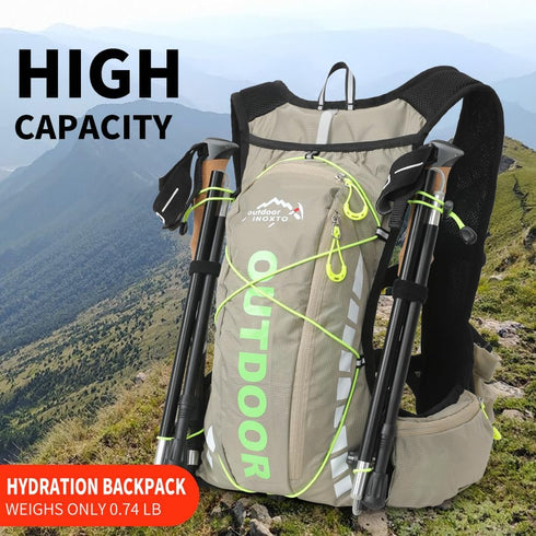 IX INOXTO Hydration Pack Backpack with 1.5L Water Bladder, Lightweight Vest for Men Women Hiking Cycling