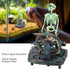 Aquarium Pirate Captain Decoration, Skeleton Ornament for Landscape, Pirate Captain Skeleton on Wheel