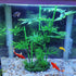 Aquarium Bamboo Plant, Artificial Green Leaf Plant for Fish Tank Landscape Decor (Bluestone Bamboo)