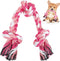 Dog Rope Toys - 3 Knots Chew Rope Toy for Medium and Small Dogs, Natural Cotton for Tug of War and Teeth Cleaning (Pink)