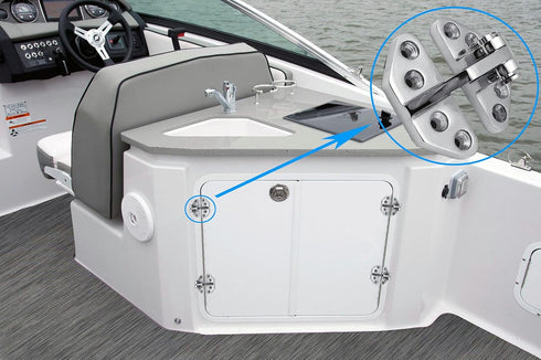 RedSnake Ship RV Accessories - Heavy Duty Long Reach 316 Marine Grade Stainless Steel Hatch Hinge with Removable Pin