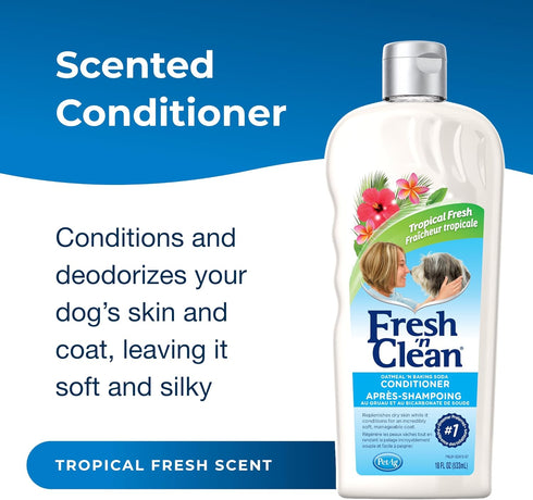 Pet-Ag Fresh ’n Clean Oatmeal ’n Baking Soda Conditioner - 18 oz Tropical Fresh Scent for Dogs
