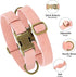 Didog Soft Leather Dog Collar, Durable Heavy Duty with Quick Release Metal Buckle, Adjustable Pink for Large Medium