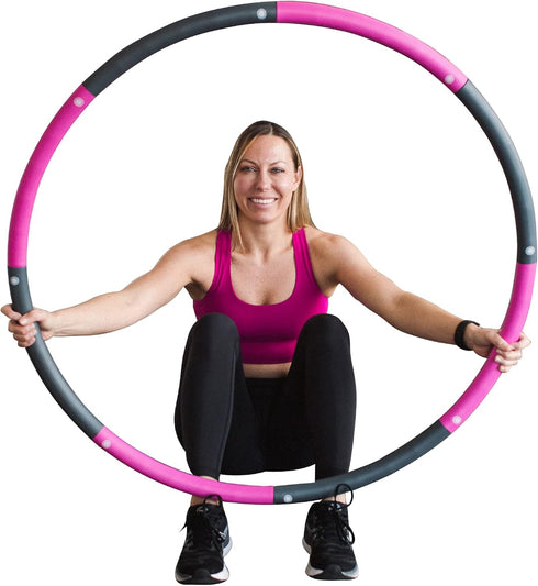 Weighted Hula Hoop for Adults - Adjustable Soft Fitness Hoola Hoop for Core and Leg Exercise, Fun Indoor and Outdoor