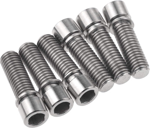 M8 x 25mm Titanium Ti Bolt with Washer for BMX Cycling Stem, Pack of 6