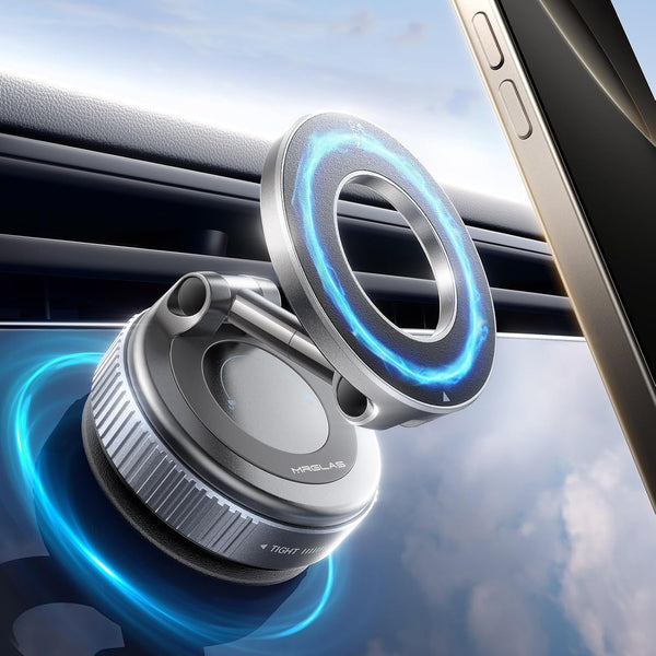 MRGLAS 2026 Upgraded Vacuum Magnetic Phone Holders for Your Car 360 Adjustable Absorption