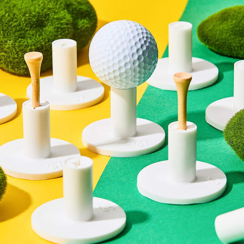 Sumind 10 Set Golf Rubber Tee Holder Set - Driving Range Golf Practice Mat Indoor Outdoor Size 1.5 Inch (10 Rubber Tee