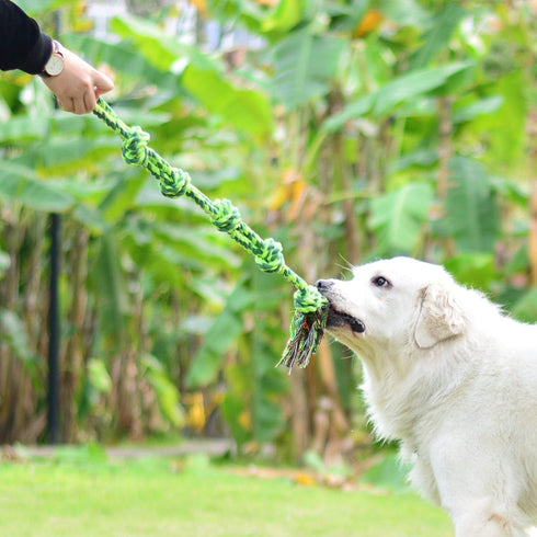 SHARLOVY Extra Large Durable Dog Toy for Large Dogs, 5-Knot Rope Tug, Indestructible Cotton Rope