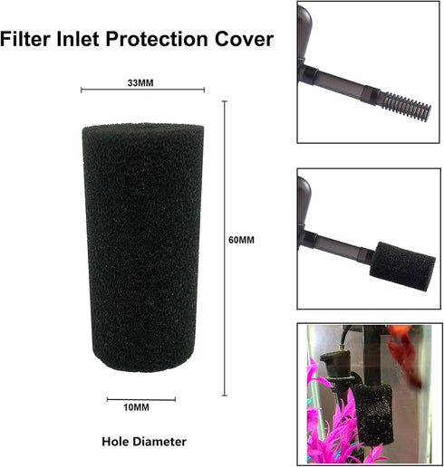 Ailindany 4PCS Pre Filter Sponge Aquarium Filter Foam Sponge Rolls Compatible Filter Accessories for Fish Tank Small
