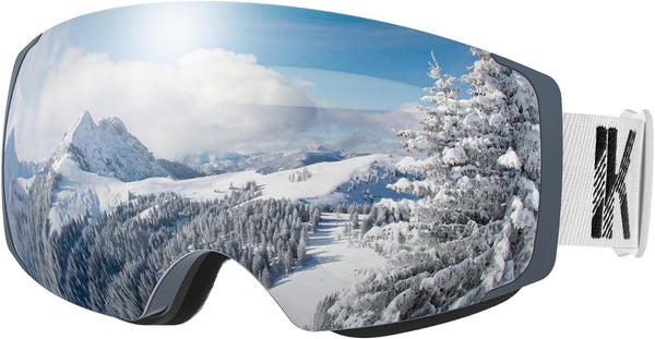 OTG Ski Goggles - Interchangeable Magnetic Lens Anti Fog Snowboard Goggles for Adult Women Men Youth