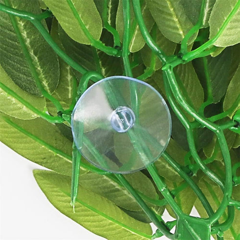 Reptile Plants 12 inches Hanging Silk Terrarium Plant with Suction Cup for Bearded Dragons, Lizards, and Geckos