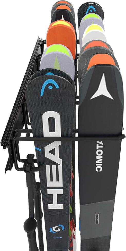 Ultrawall Ski Rack for Wall Mounted Storage, 10 Pairs of Skis Holder, Garage Organizer System, Holds Up to 300lbs