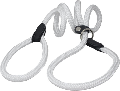 Dogs My Love Nylon Rope Slip Dog Lead, British Style, 4ft Long, Large: 0.4" (10mm), White
