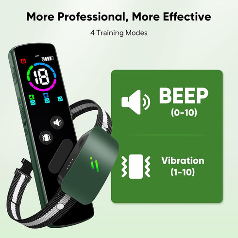 Dog Anti-bark Collar with 10 Levels Beep, 2680FT 4 Modes Electric Dog Training Collar with Remote for Large Medium Dogs