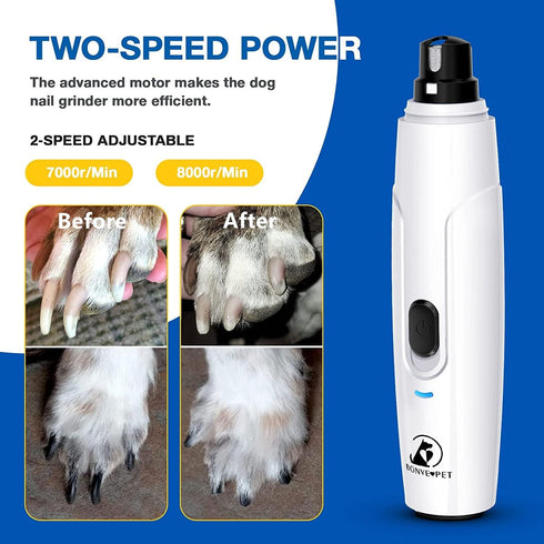 Trimmers 2 2 Nail Grinder for Dogs - Upgraded Dog Nail Super Quiet, Speeds, Rechargeable, Grinding Wheels for Small