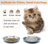 Stainless Steel Shallow Cat Food Bowls, Wide Cat Dish, Puppy Bowls, Elevated Stands, 4 Pcs