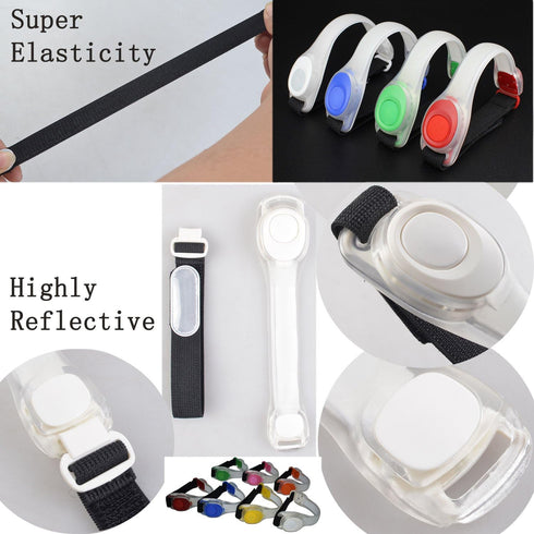 Premium LED Light Up Armband, Reflective Adjustable Wearable Silicone Running Belt for Outdoor Sports