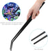 15in Aquarium Aquascape Tools Kit, 4 in 1 Stainless Steel Aquatic Plant Tool Set (Black)