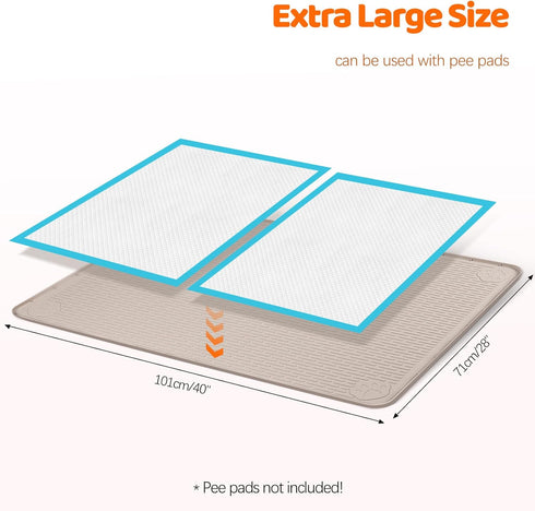 40" 28" Pee Pads for Dogs, x Extra Large Reusable Dog Silicone Mat for Floor Protector, Washable Non-Slip Dog Training