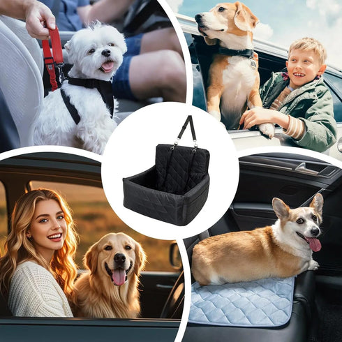 35lbs,Detachable 2 Dog Car Seat for Small Medium Dogs - Memory Foam Seat with Cushion for Pets Under & Machine Washable
