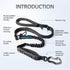 IOKHEIRA Multifunctional Leash with Car Seatbelt for Large, Medium Dogs, Adjustable 4-6 FT Strong Bungee Leash
