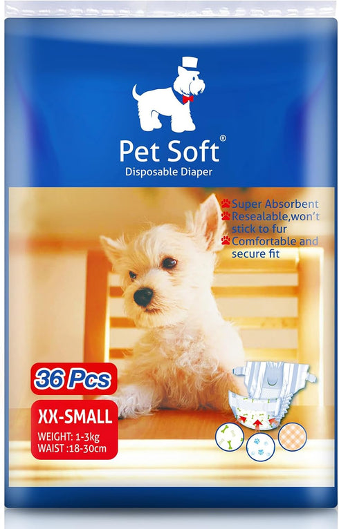 Pet Soft Dog Diapers Female - Disposable Puppy Diapers, Cat Diaper 36pcs