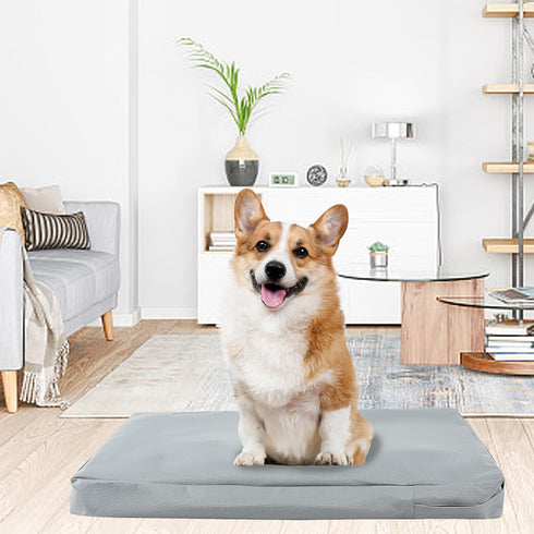 Waterproof Dog Bed Cover with Zipper, Oxford Dog Crate Pad Cover, Washable Replacement Sheets (Gray #1, 34 * 22 *