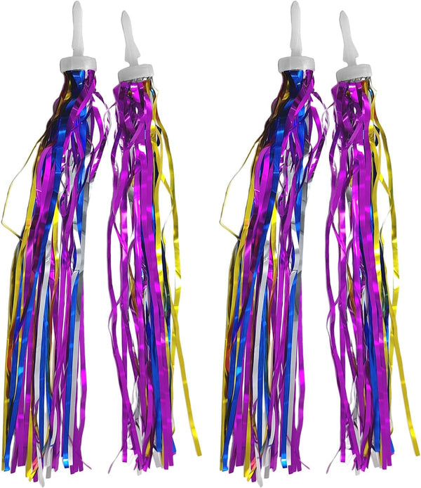 UPSTORE 2Pairs Long 30cm/11.8inch Colorful Kids Children Scooter Bike Tassel Ribbon Handlebar Streamers