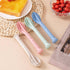 Generic 3PCS Set 3 1 Wheat Straw Cutlery, Reusable Utensils Portable Travel in Spoon Fork Knife Tableware