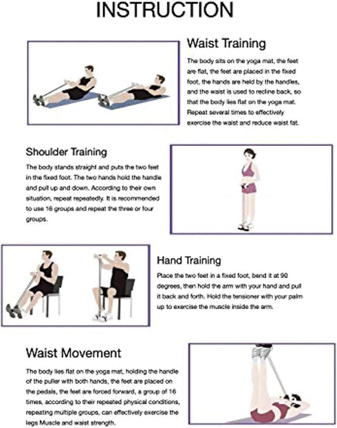 Upgrade 4-Tube Abdominal Waist Leg Slimming Trainer, Elastic Pull Rope for Arm Legs Stretching Workout Equipment