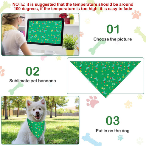 60 Sadnyy Pcs Dog Bandanas Bulk Heat Transfer Pet Bibs Sublimation Bandana Blank DIY Triangle Washable Bibs Scarfs