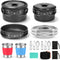 Odoland 15pcs Non-Stick Camping Cookware Mess Kit, Lightweight Pots Pan Set with Stainless Steel Cups Plates Forks