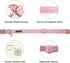 Elegant little tail Herringbone Pink Dog Collar with Bow, Durable Cotton Bowtie Collar for Large Dogs