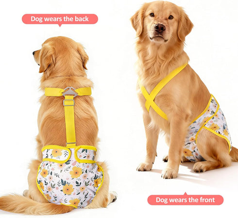 CZMIYRPY 3 Pack Female Dog Diapers Washable Dog Diapers Female Dog Diaper that Stay on Dog Diaper Female
