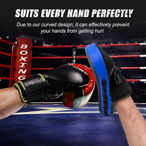 2-in-1 Set, MMA Boxing Pads Punch Mitts & Kick Pad Combo for Kids & Adults, Adjustable Training Gear for Boxing