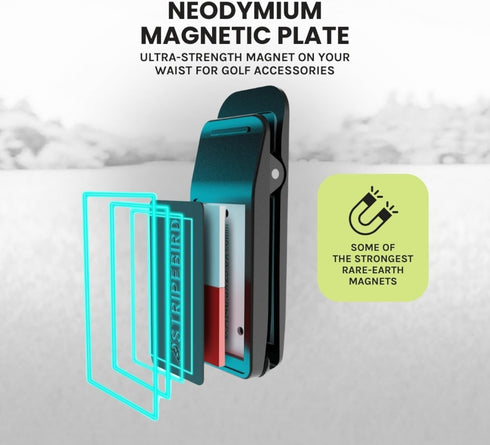 Golf Magnetic Belt Clip (Black), Ultra-Strength Neodymium Magnet for Attaching Accessories to Belt