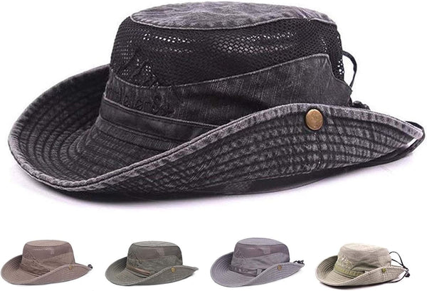 Obling Sun Hat for Men Women, Fishing Hat UPF 50 Wide Brim Bucket Safari Boonie