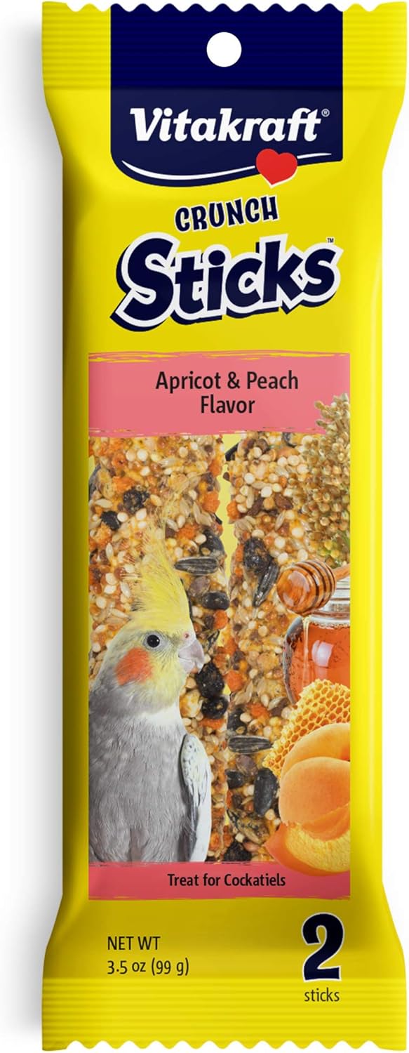 Vitakraft 3.5 oz Crunch Sticks Cockatiel Treat - Apricot and Peach Pet Bird Treat Toy