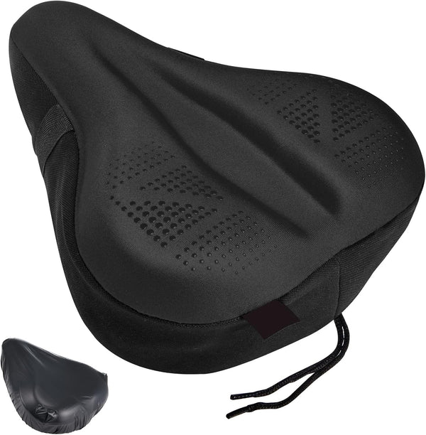 Zacro Padded Gel Bike Seat Cushion Cover for Men & Women, Extra Padding Bicycle Saddle for Peloton/Spin Stationary