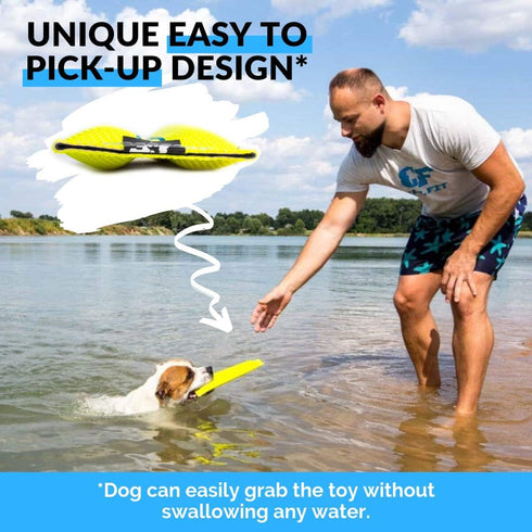 2-in-1 Floating Dog Fetch Toy & Bite Tug - Tough Interactive Throw Toys for Medium to Large Dogs
