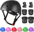KAMUGO Kids Adjustable Helmet with Sports Protective Gear Set, Knee Elbow Wrist Pads for Age 2-8 Boys Girls