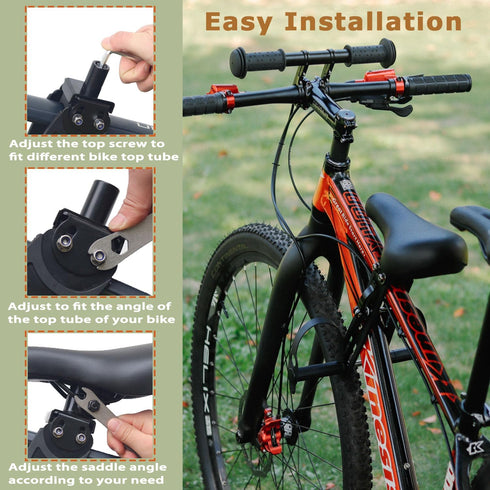 Kid Bike Seat Front Mounted with Handlebar for Mountain Bike Parent-Child Cycling, Compatible with All Adult MTB