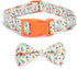 Soft & Comfy Dog Collar with Bow: Detachable Adjustable Bow Tie Collar for Small Medium Large Dogs (S, Orange)