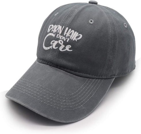 KKMKSHHG Adjustable Vintage Cotton Denim Dad Hat, Barn Hair Don't Care Baseball Cap for Men and Women